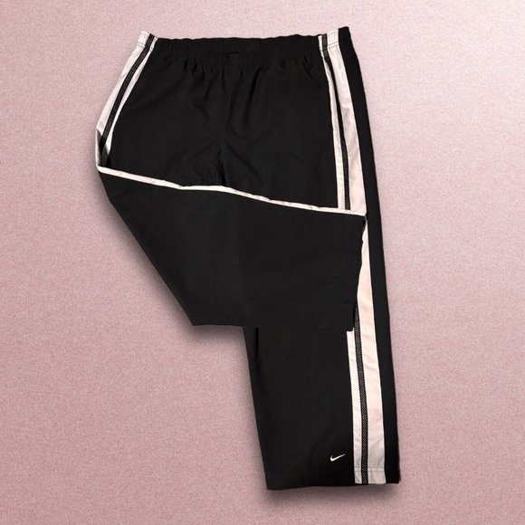 Nike Pants - Nike Vintage Women Ankle Crop Workout Athletic Track Pocket BlackPants Y2K 2000s